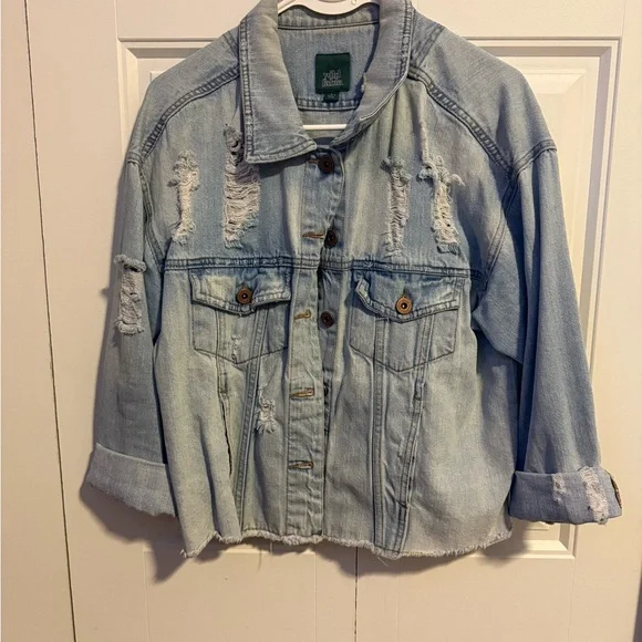 Wild Fable Light Blue Jean Jacket with Graphic Design - Picture 2 of 2